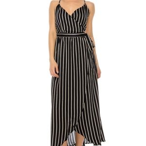 stripped maxi wrap day dress